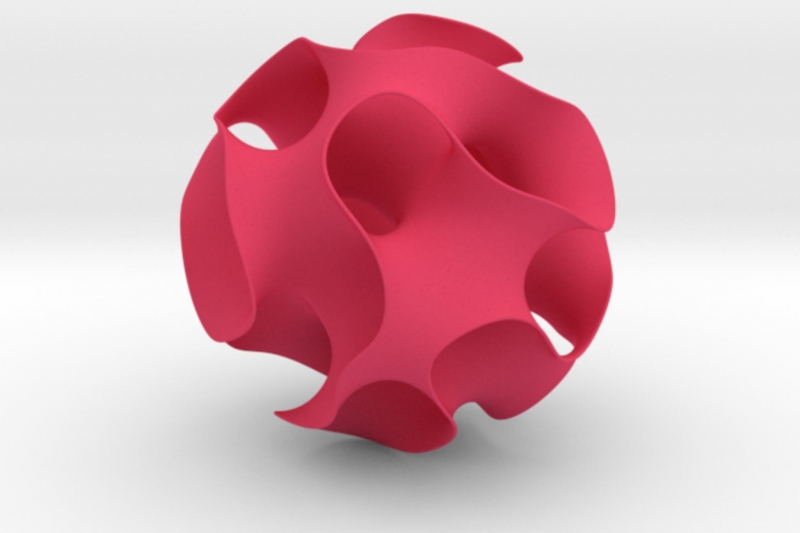 A gyroid, round cut – mathematical sculptures by MO-Labs