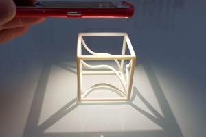 Space Curve in a cube with projections (1b) - a MO-Labs math model on Math-Sculpture.com